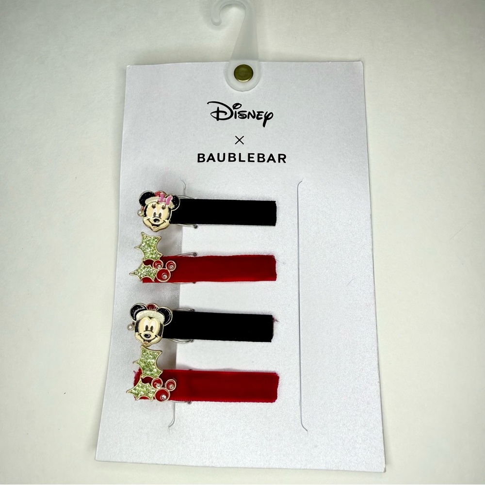 Disney x Baublebar-Christmas Hair Clips-Mickey Mouse Minnie Mouse-NWT